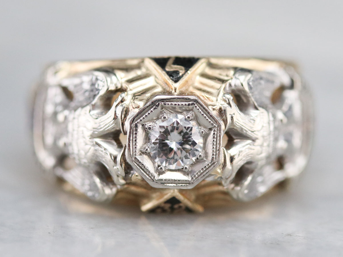 Men's Masonic Diamond Ring