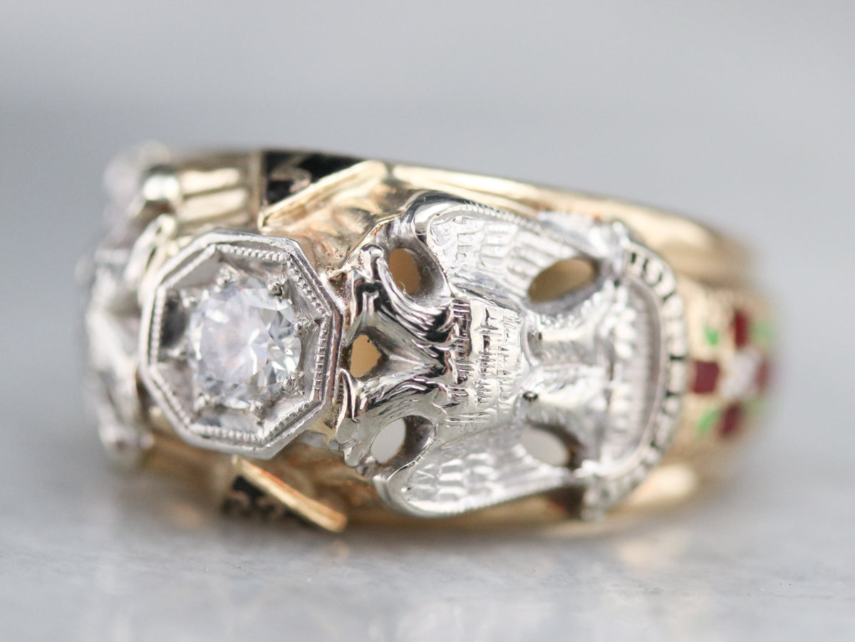 Men's Masonic Diamond Ring