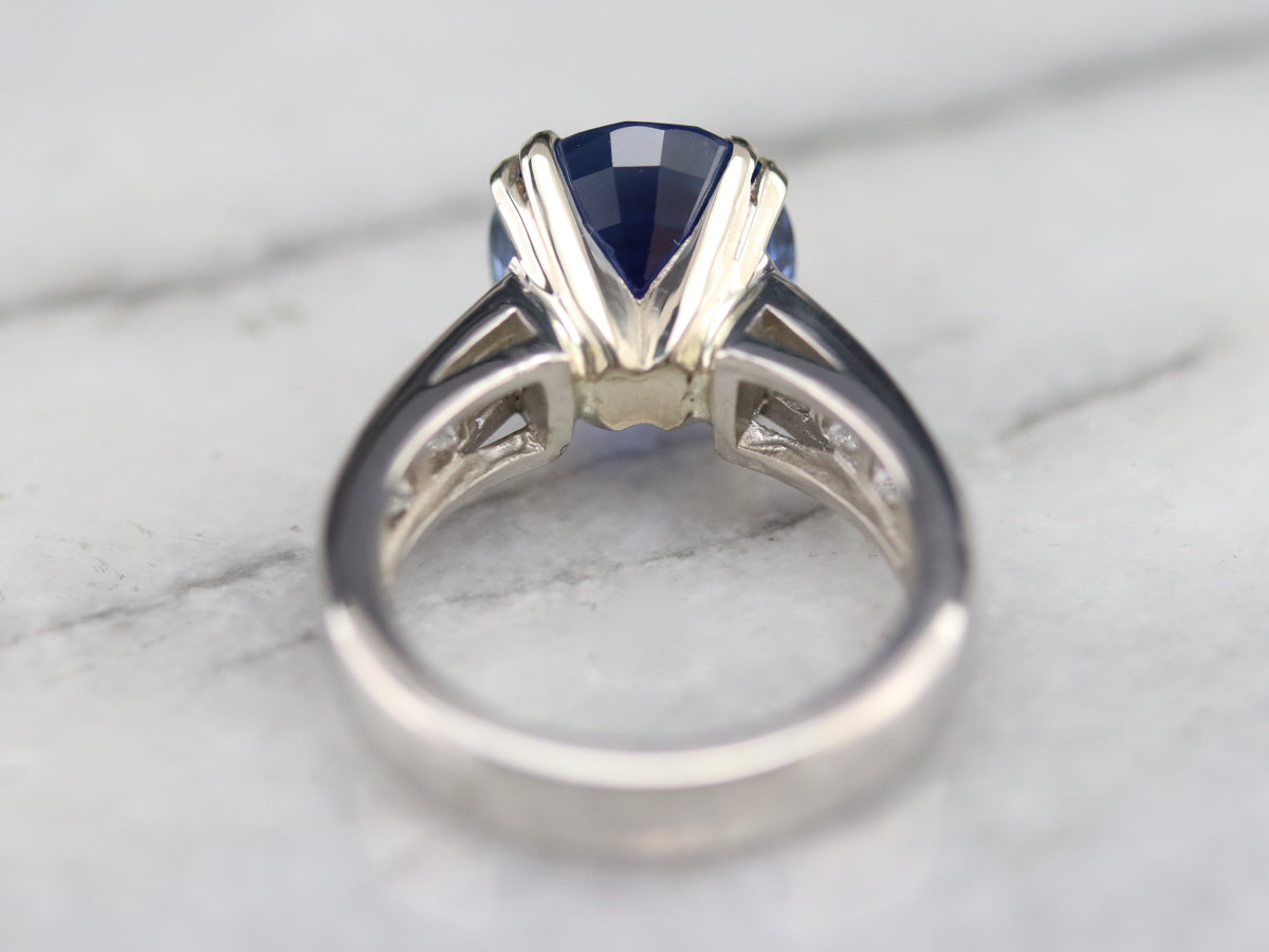 High-Quality Sapphire and Diamond Statement Ring