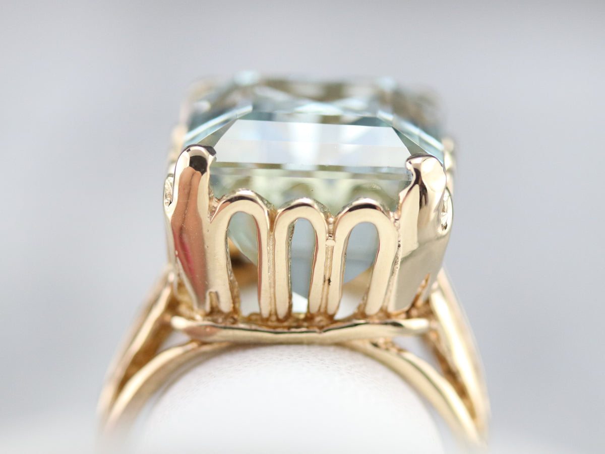 Yellow Gold Aquamarine Cocktail Ring