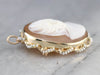 Mid Century Cameo Seed Pearl Brooch or Pendant