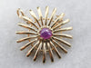 Pink Star Sapphire Sunburst Pin or Pendant