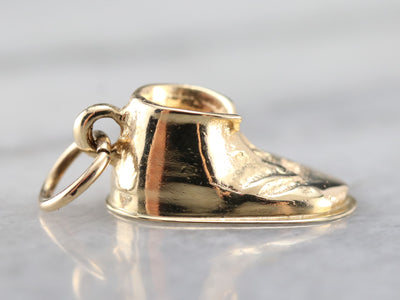 Gold Baby Shoe Charm or Pendant