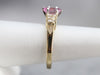Modern Pink Sapphire and Marquise Diamond Engagement Ring