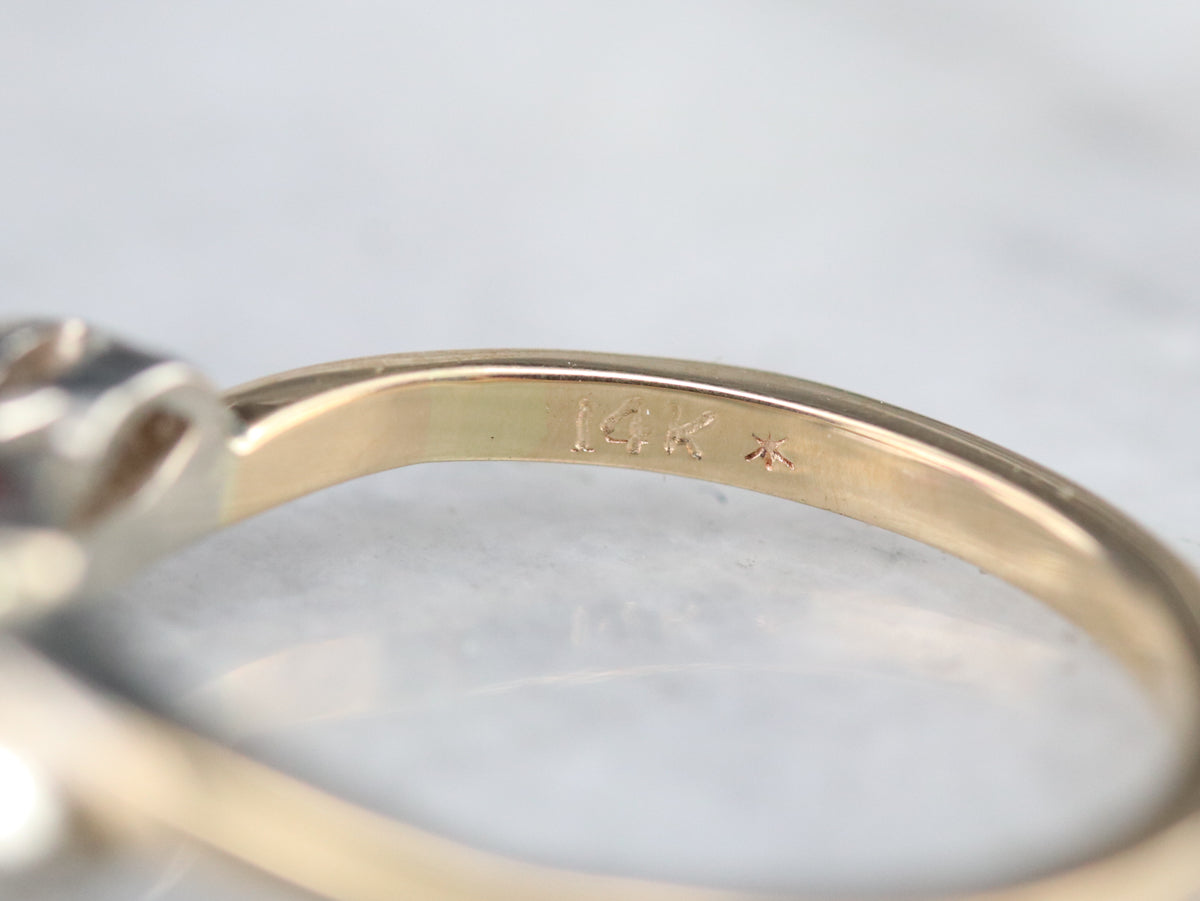 Retro Era Pink Sapphire and Diamond Ring