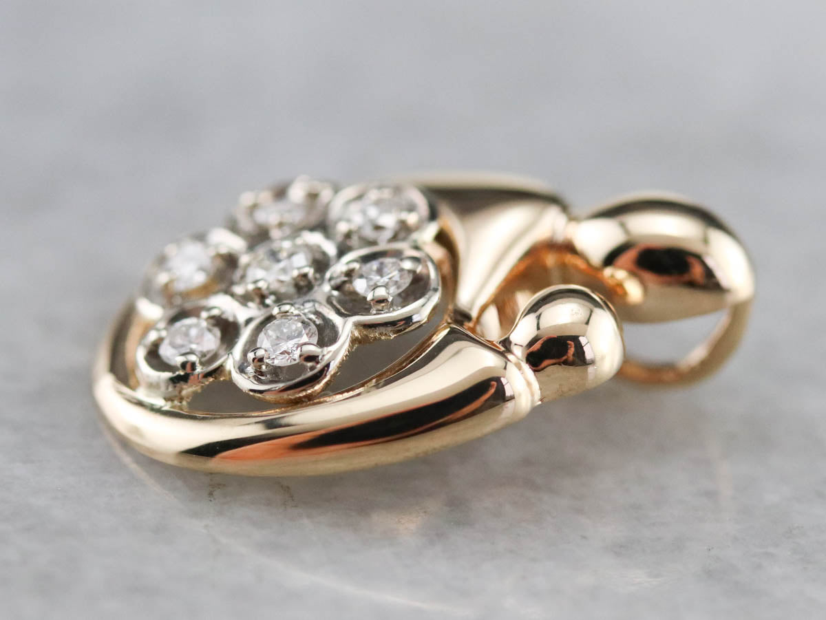 Mother and Child Diamond Gold Pendant