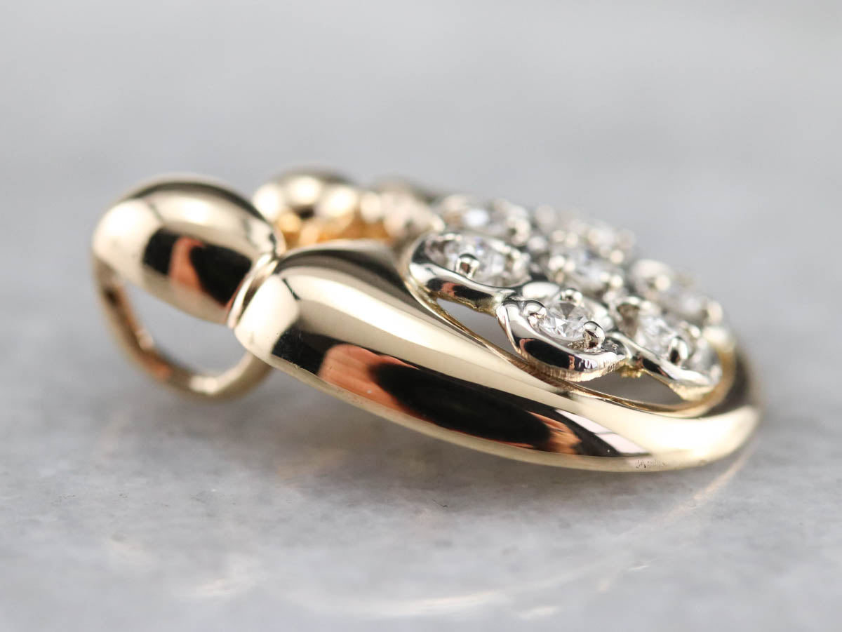 Mother and Child Diamond Gold Pendant