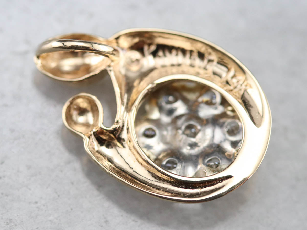 Mother and Child Diamond Gold Pendant