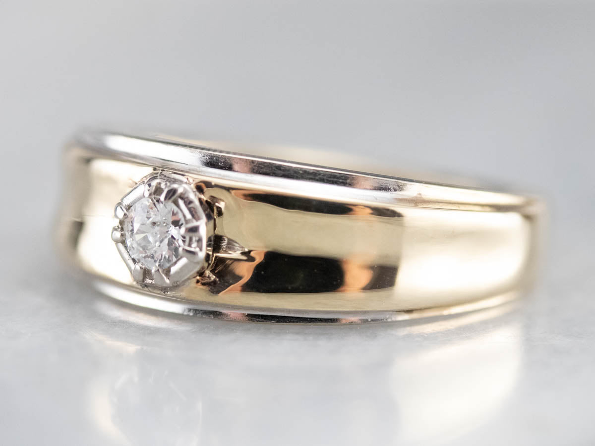 Men's Two Tone Gold Diamond Ring