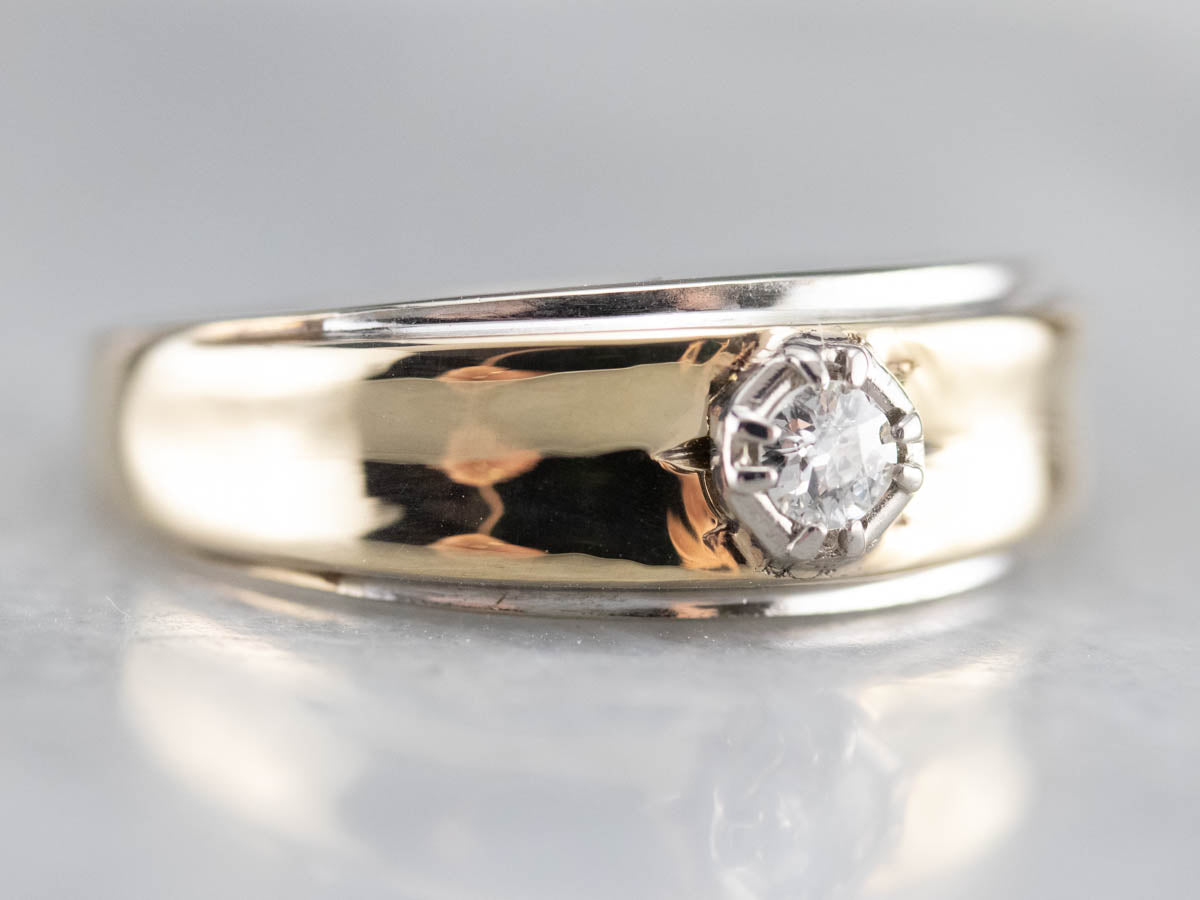 Men's Two Tone Gold Diamond Ring