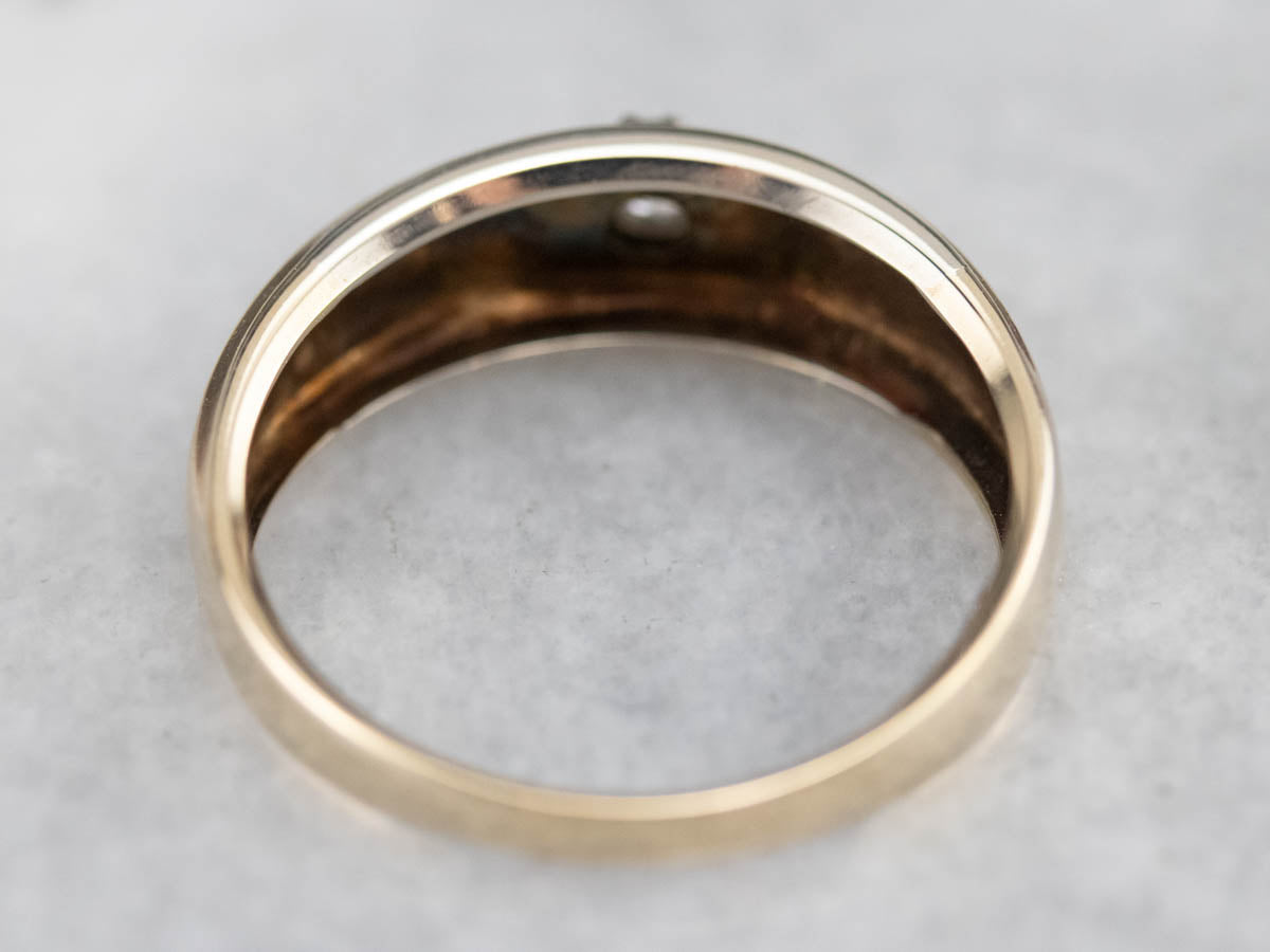 Men's Two Tone Gold Diamond Ring