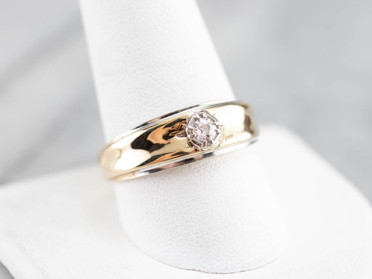 Men's Two Tone Gold Diamond Ring