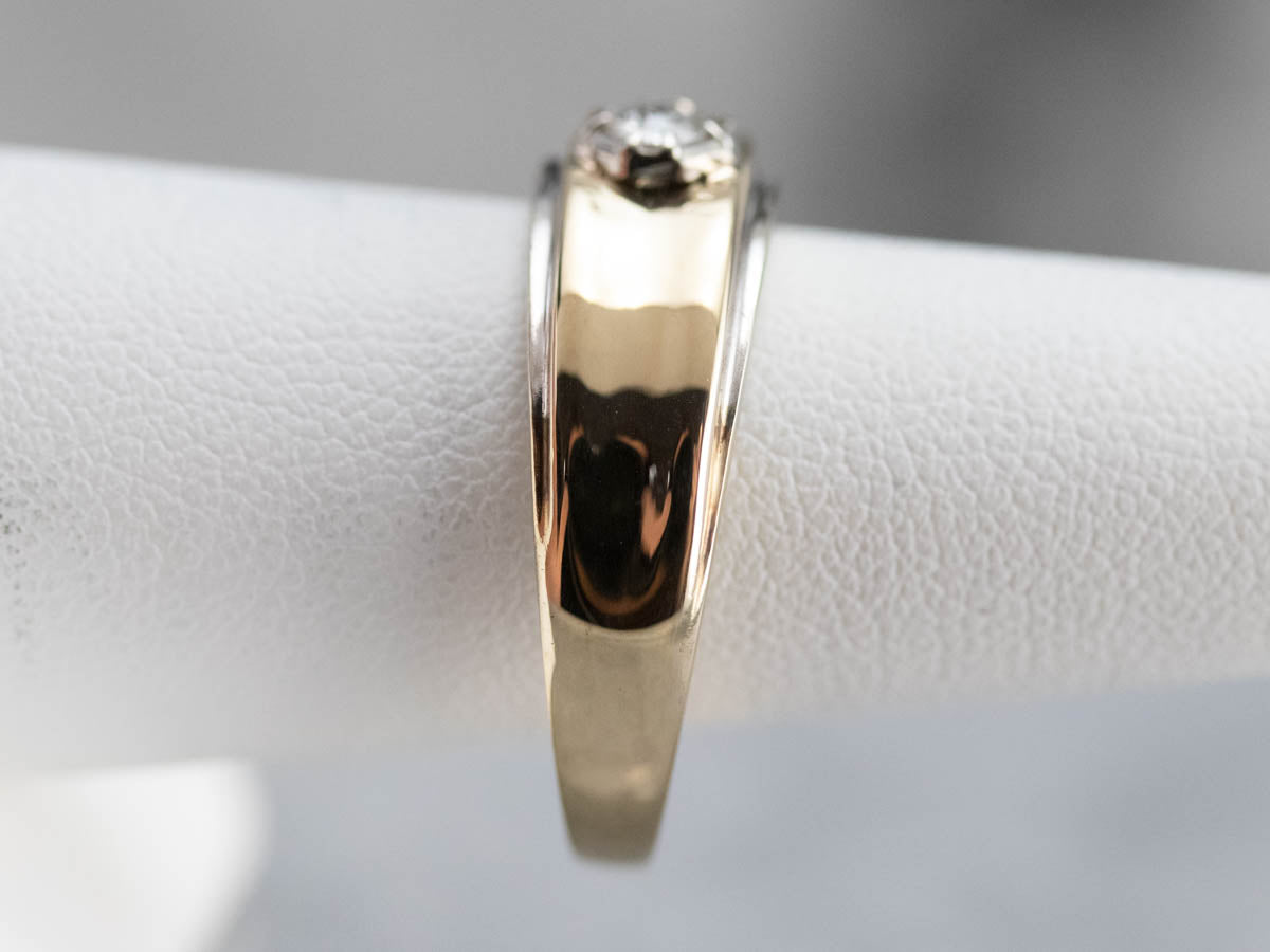 Men's Two Tone Gold Diamond Ring