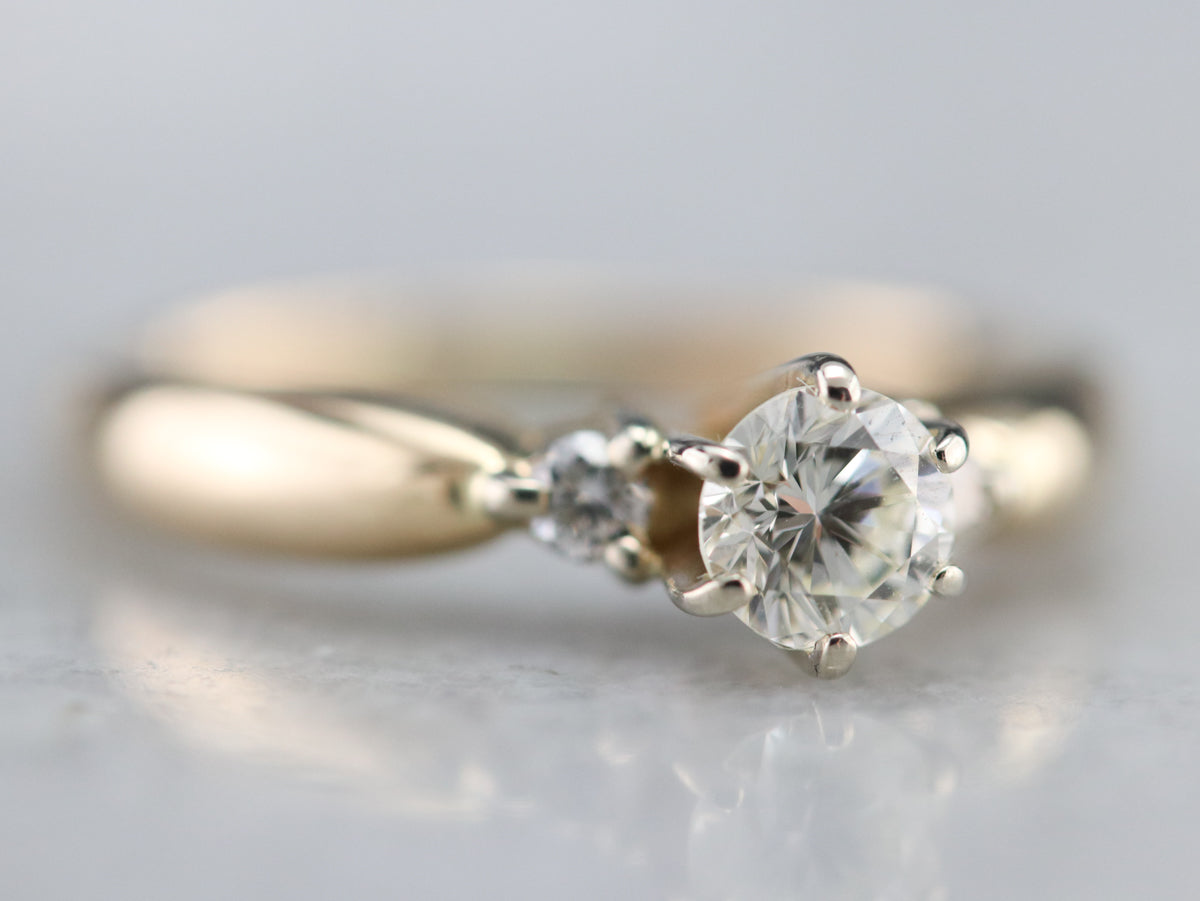 Vintage Three Stone Diamond Engagement Ring