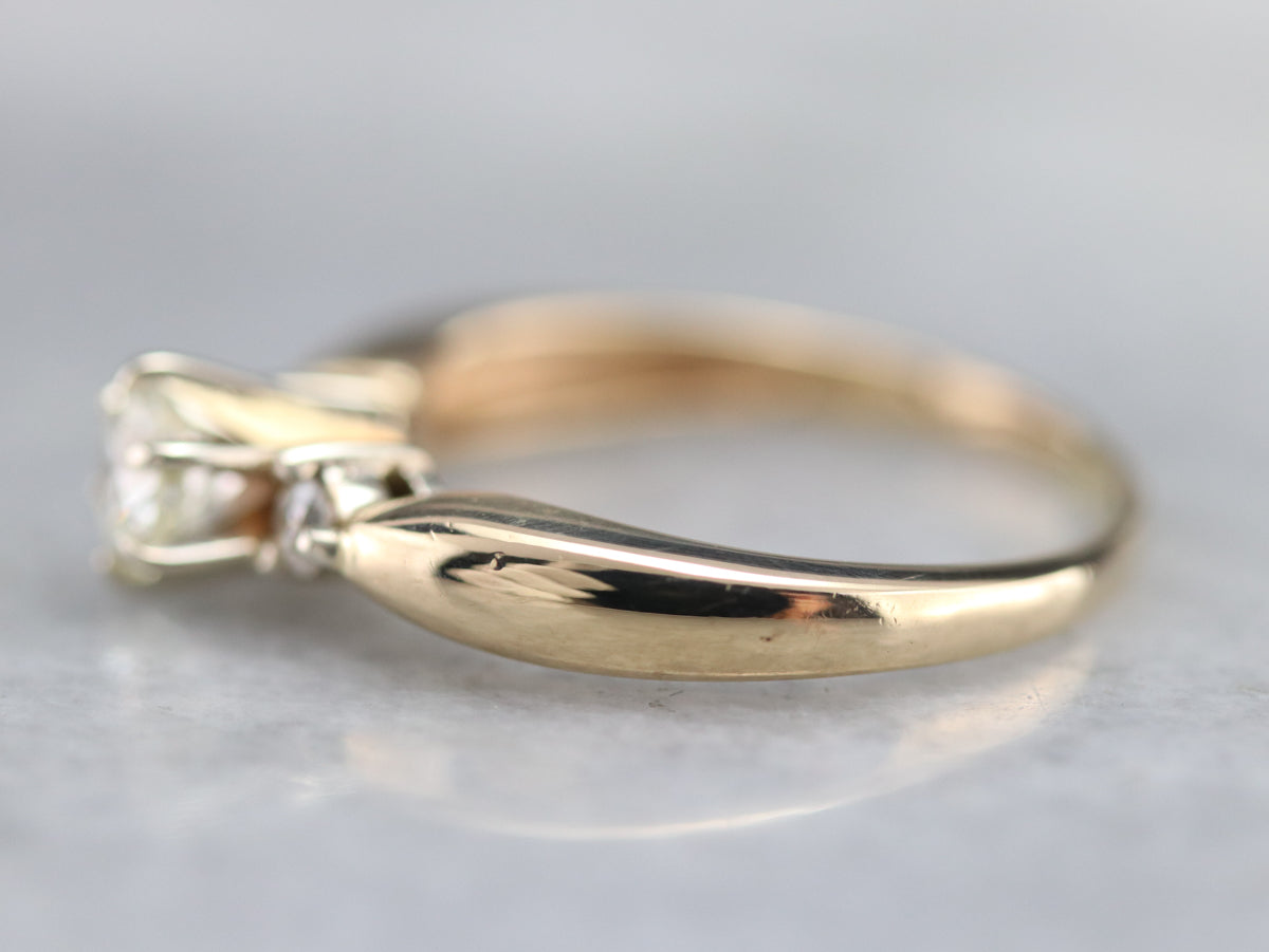 Vintage Three Stone Diamond Engagement Ring