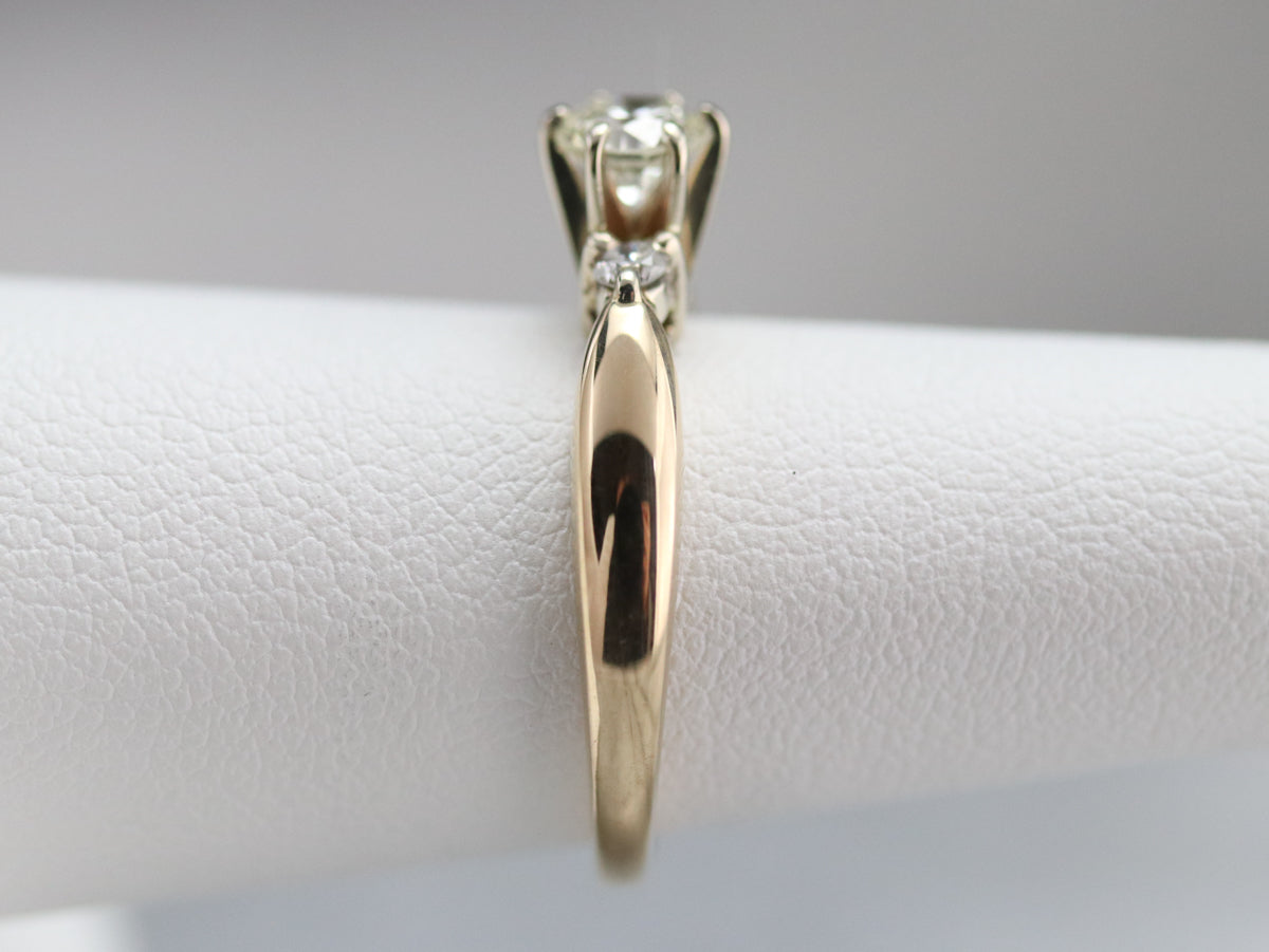 Vintage Three Stone Diamond Engagement Ring