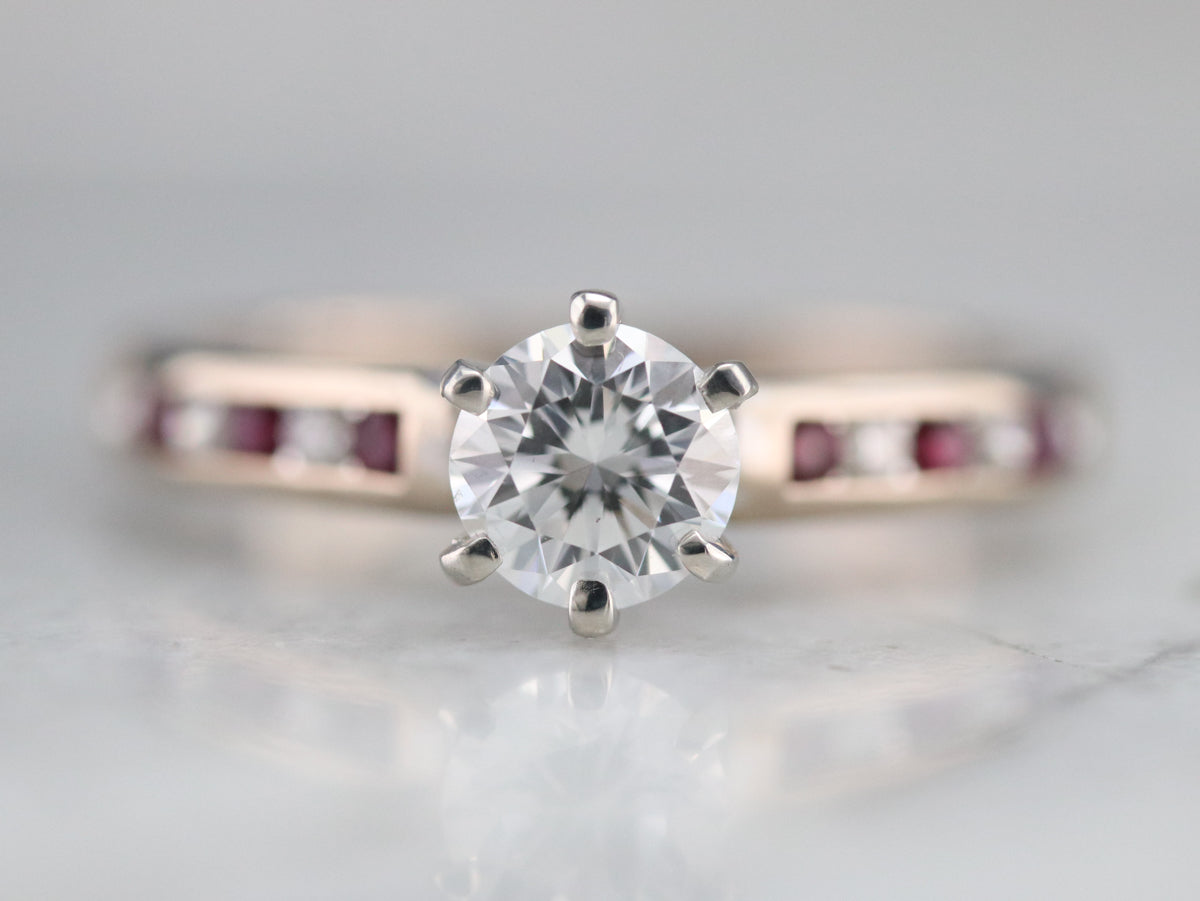 GIA Certified Diamond and Ruby Ring