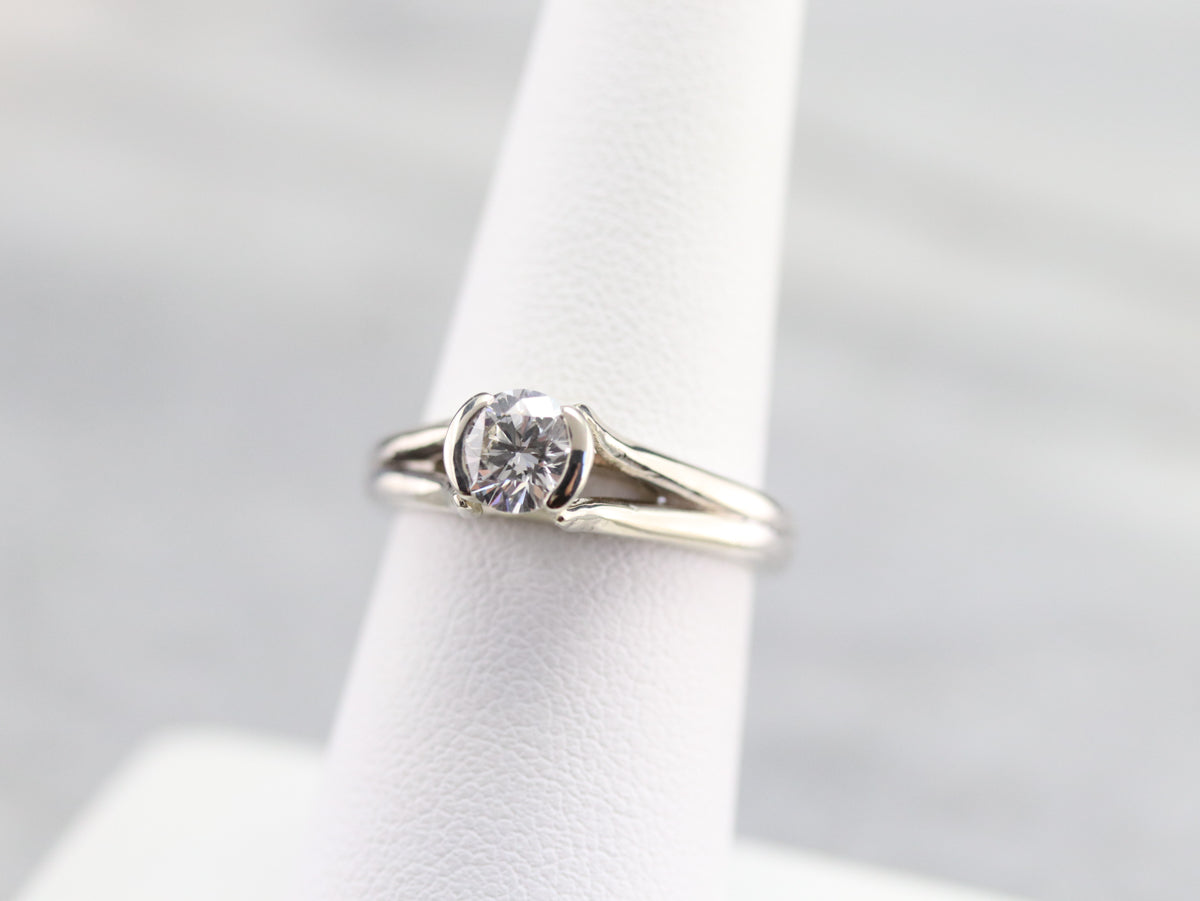 White Gold Diamond Solitaire Engagement Ring