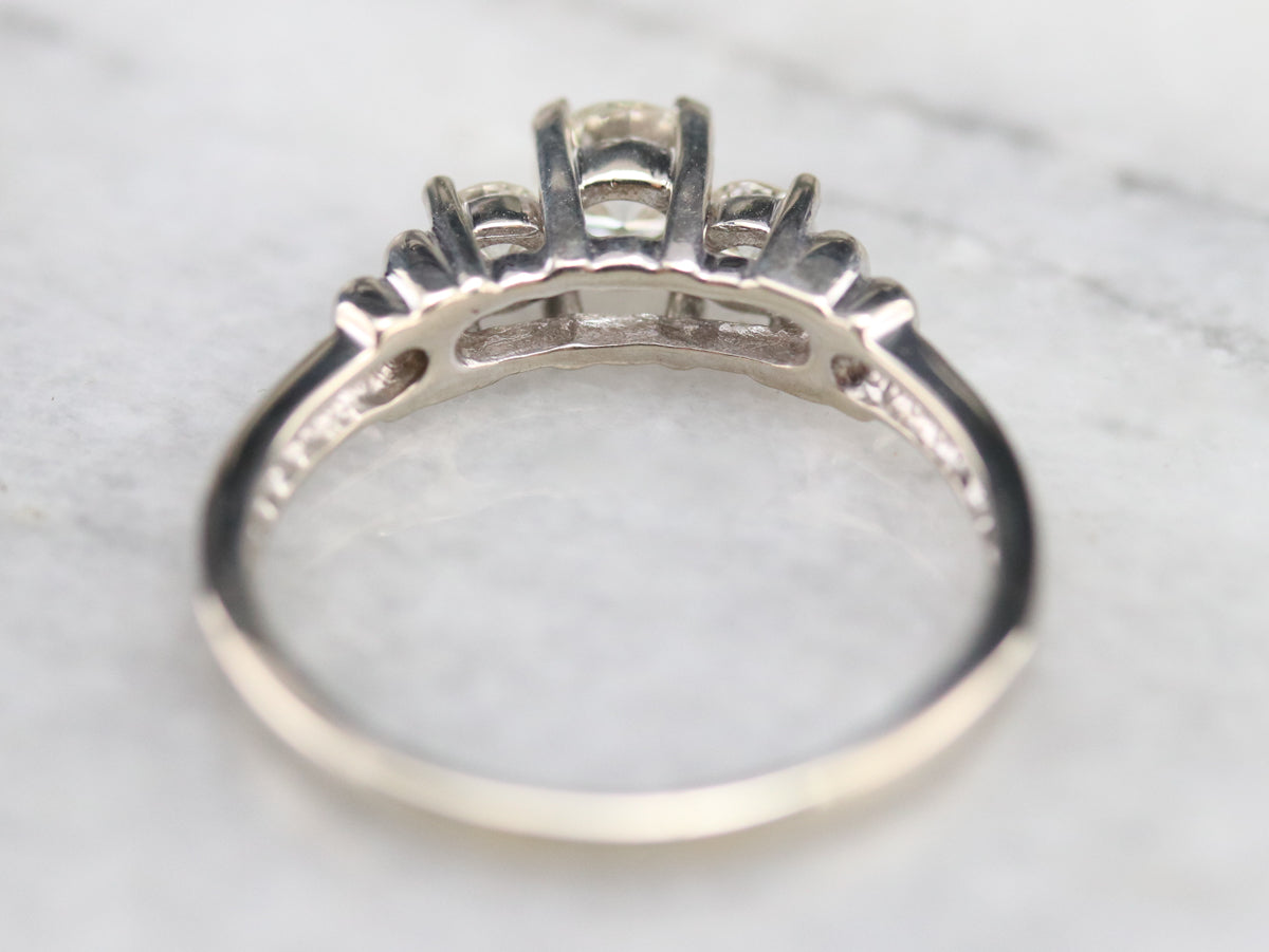 Modern Three Stone Diamond Engagement Ring