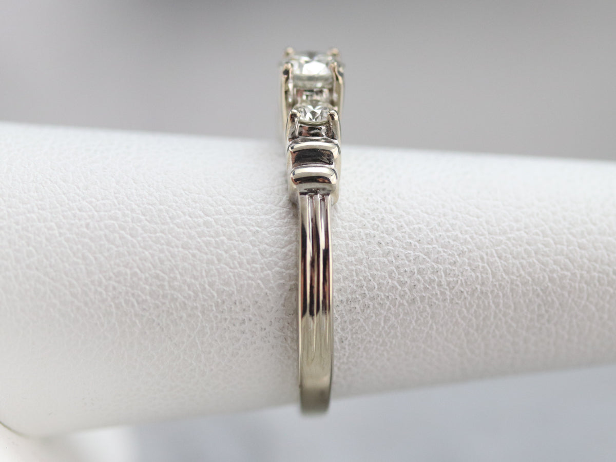 Modern Three Stone Diamond Engagement Ring