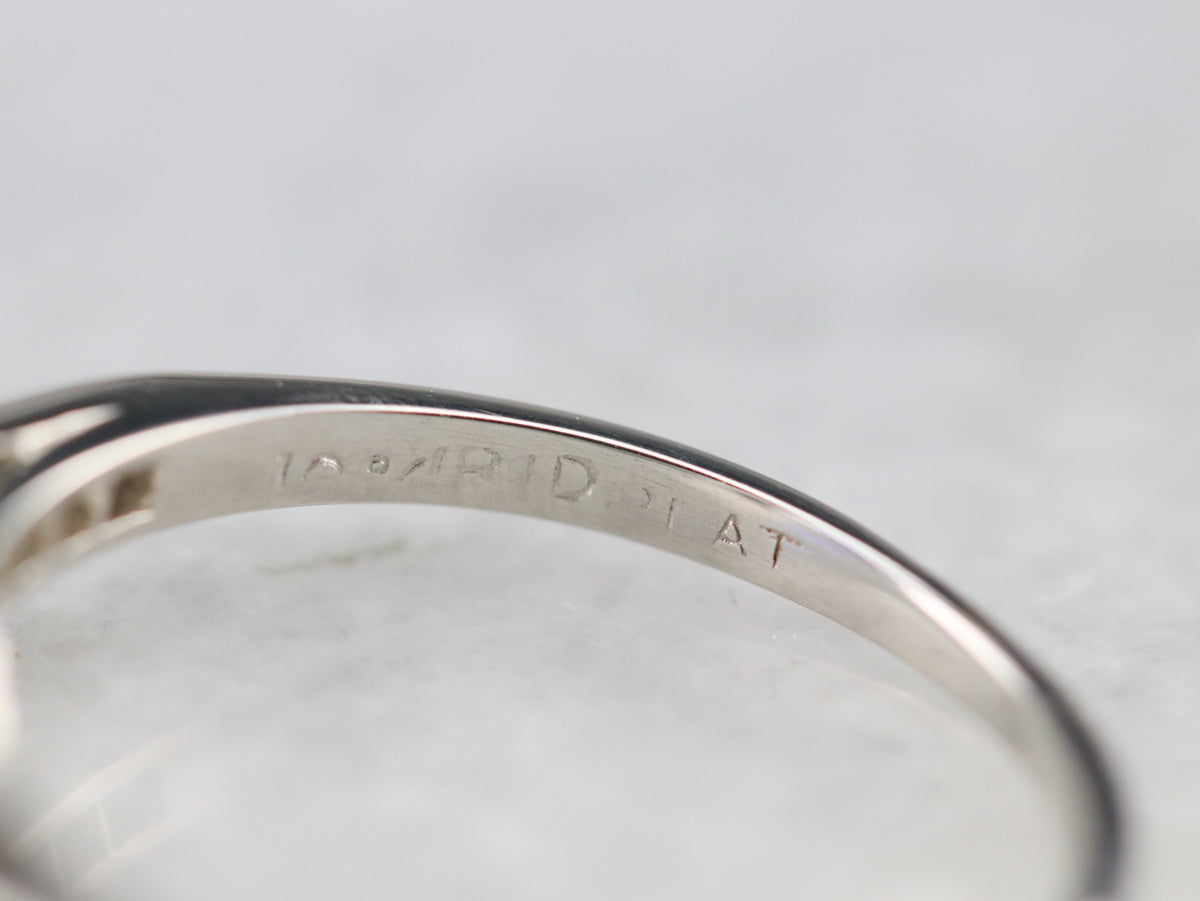 Sapphire Diamond Platinum Engagement Ring