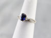 Sapphire Twisting Diamond Engagement Ring