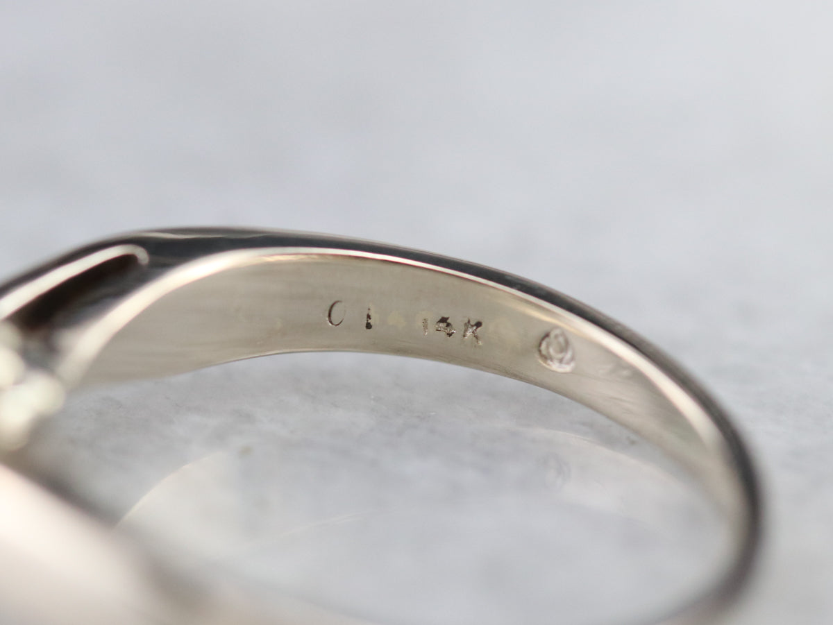 Sapphire White Gold Solitaire Engagement Ring