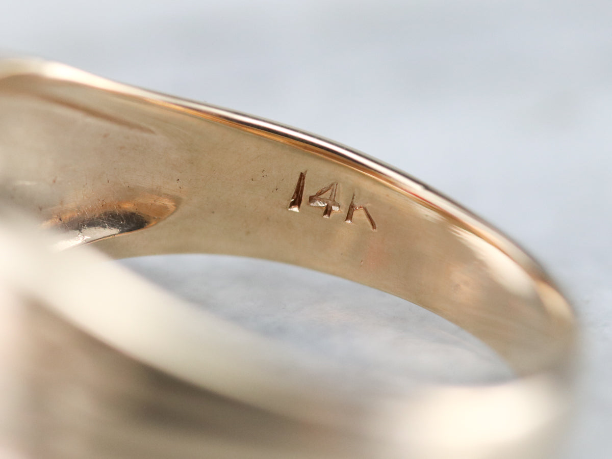 Anillo llamativo de oro granate