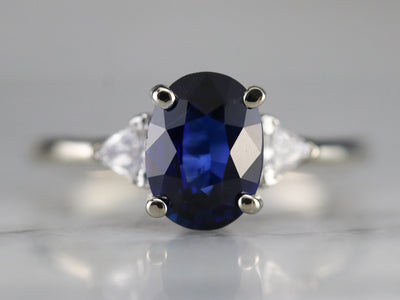 Ceylon Sapphire and Diamond Engagement Ring