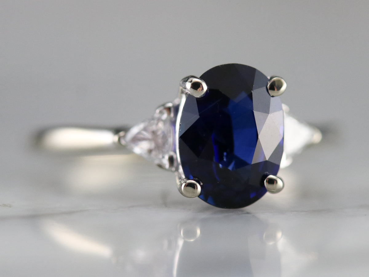 Ceylon Sapphire and Diamond Engagement Ring