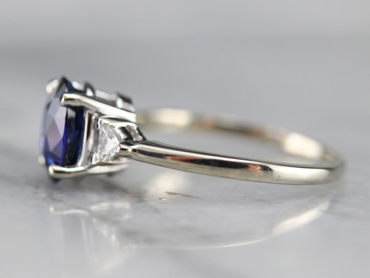 Ceylon Sapphire and Diamond Engagement Ring
