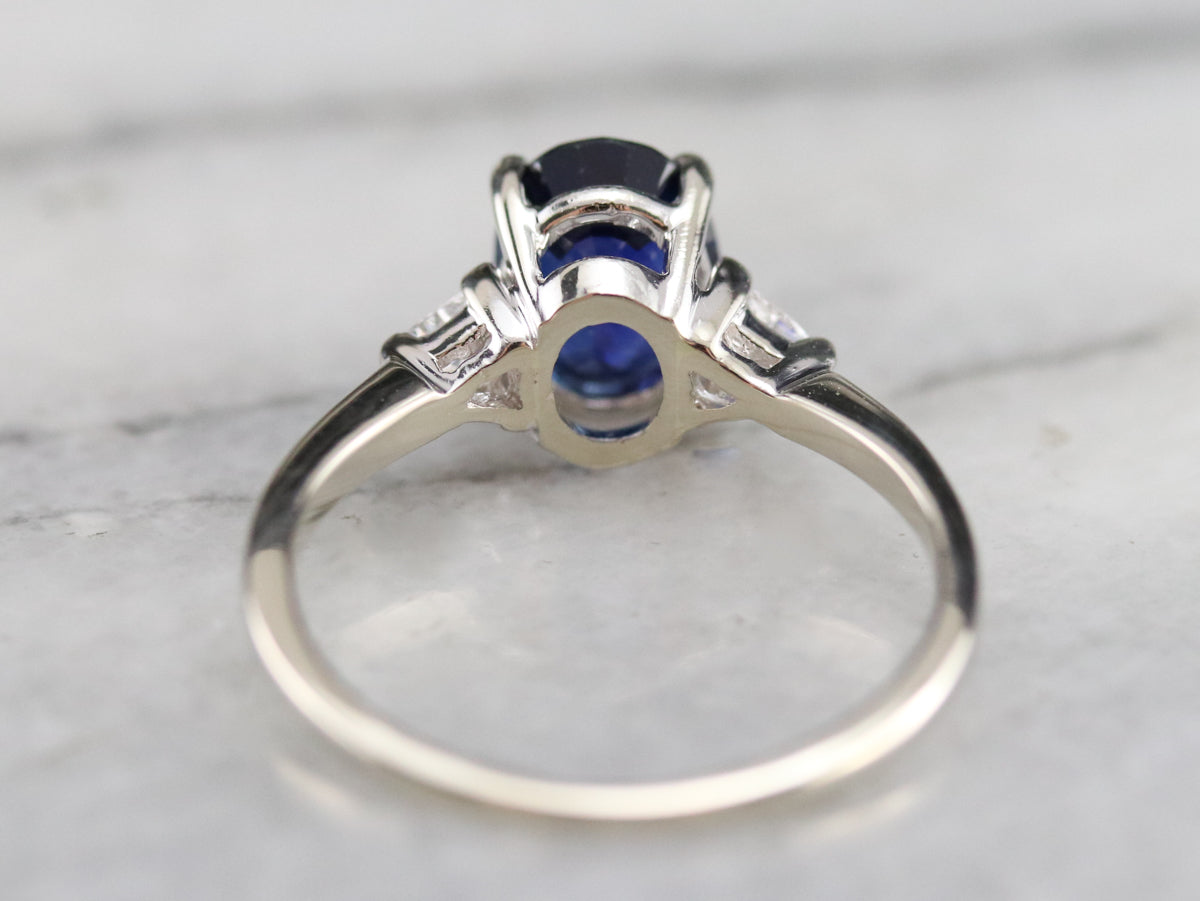 Ceylon Sapphire and Diamond Engagement Ring