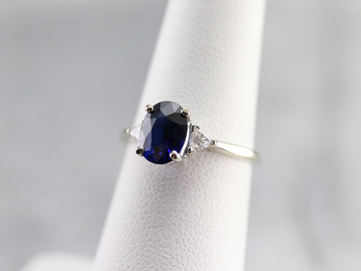 Ceylon Sapphire and Diamond Engagement Ring