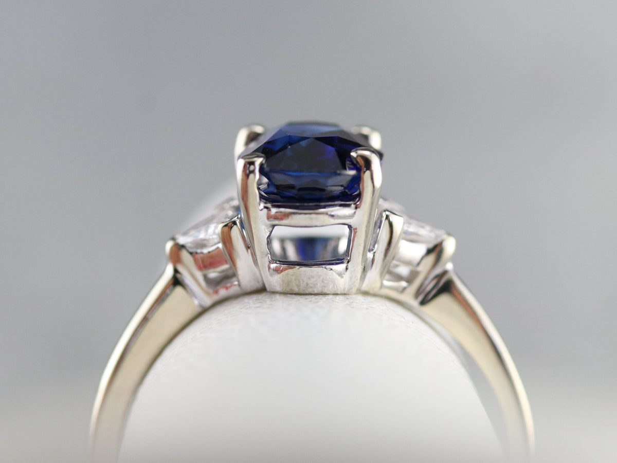 Ceylon Sapphire and Diamond Engagement Ring