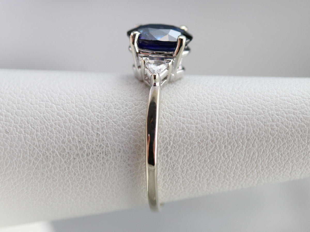 Ceylon Sapphire and Diamond Engagement Ring