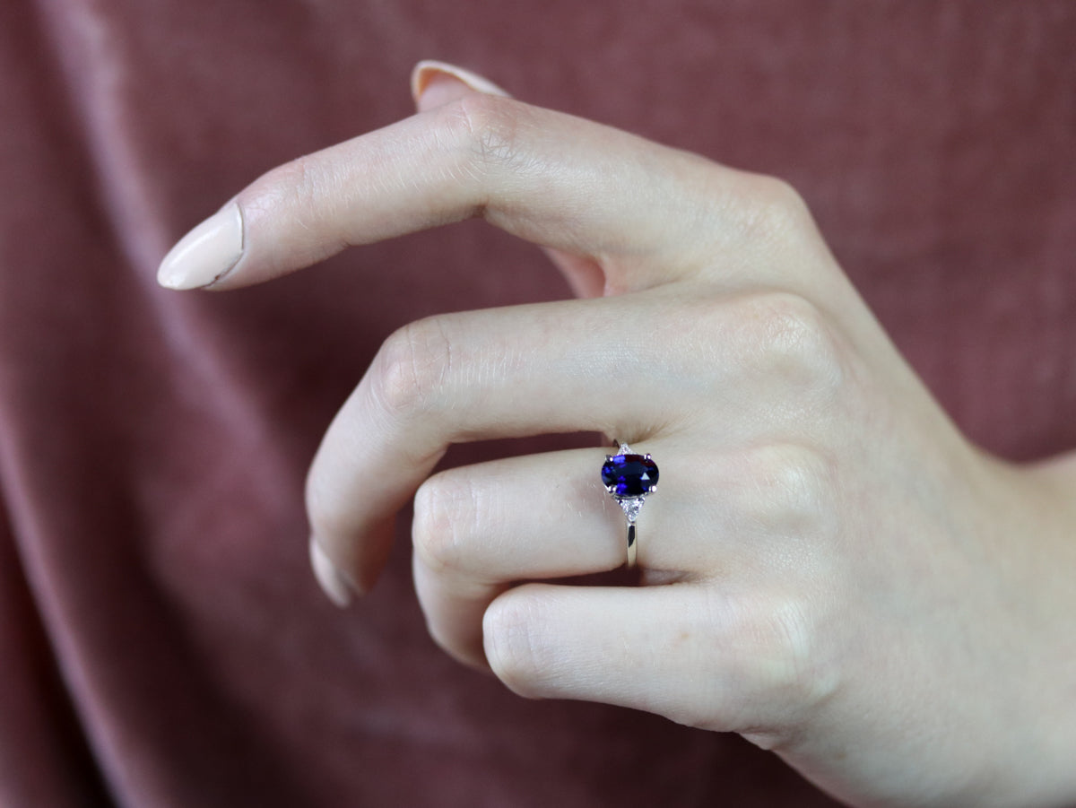 Ceylon Sapphire and Diamond Engagement Ring