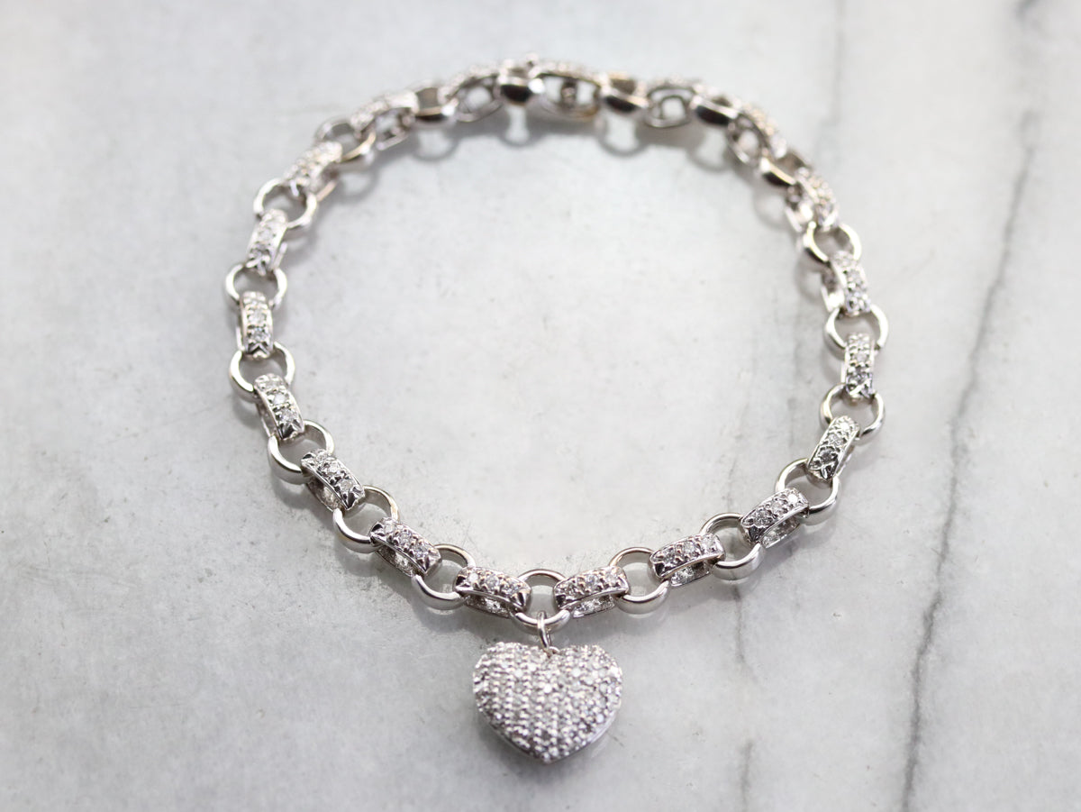 Designer Kronen Diamond Locket Charm Bracelet