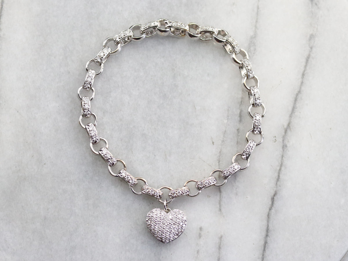 Designer Kronen Diamond Locket Charm Bracelet