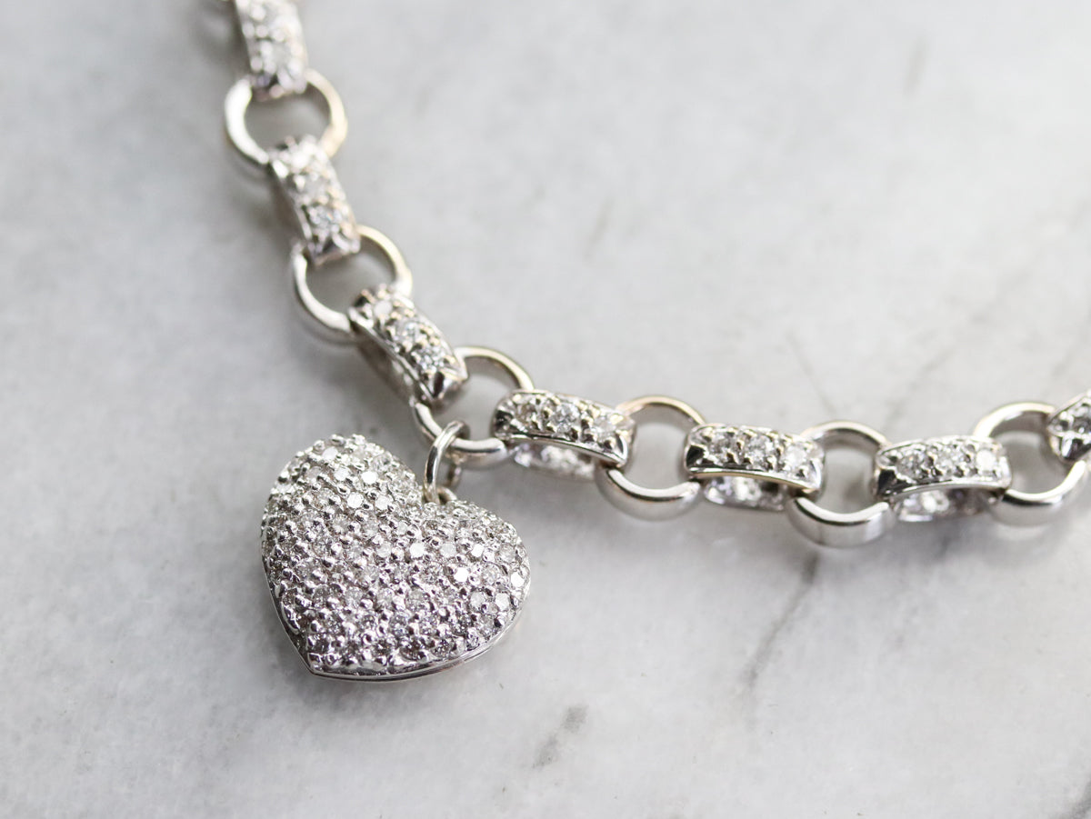 Designer Kronen Diamond Locket Charm Bracelet