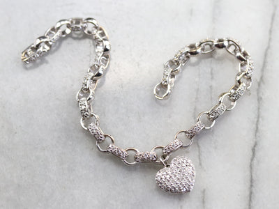 Designer Kronen Diamond Locket Charm Bracelet