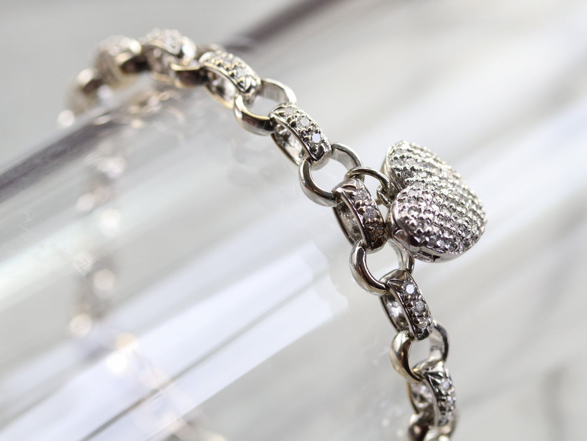 Designer Kronen Diamond Locket Charm Bracelet