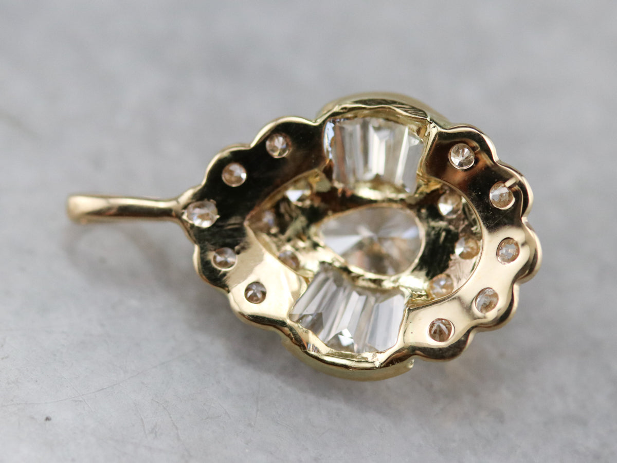 Diamond Cluster Gold Pendant