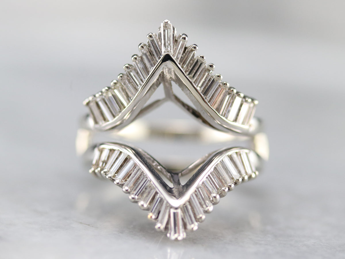 Anillo potenciador de diamantes baguette