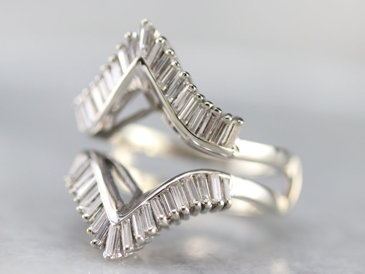 Anillo potenciador de diamantes baguette