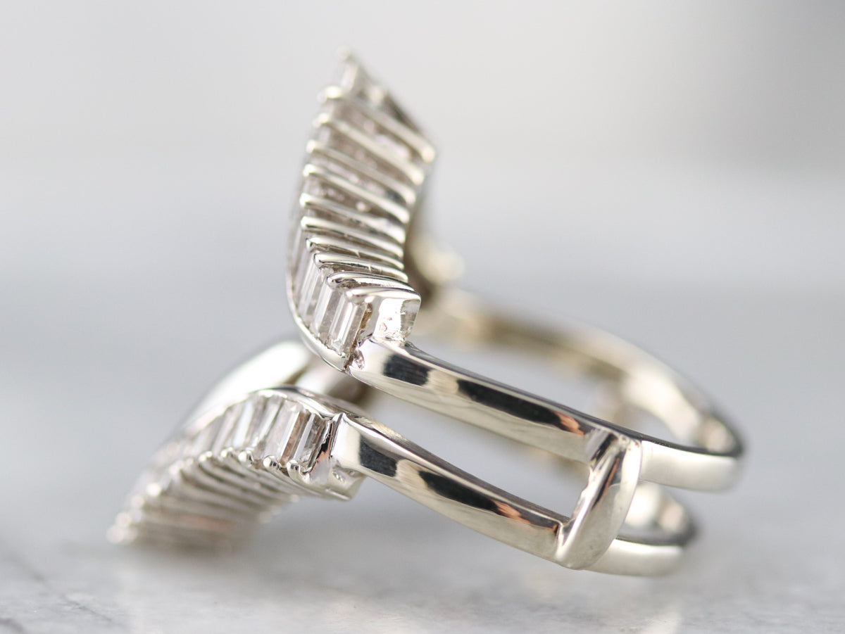 Anillo potenciador de diamantes baguette