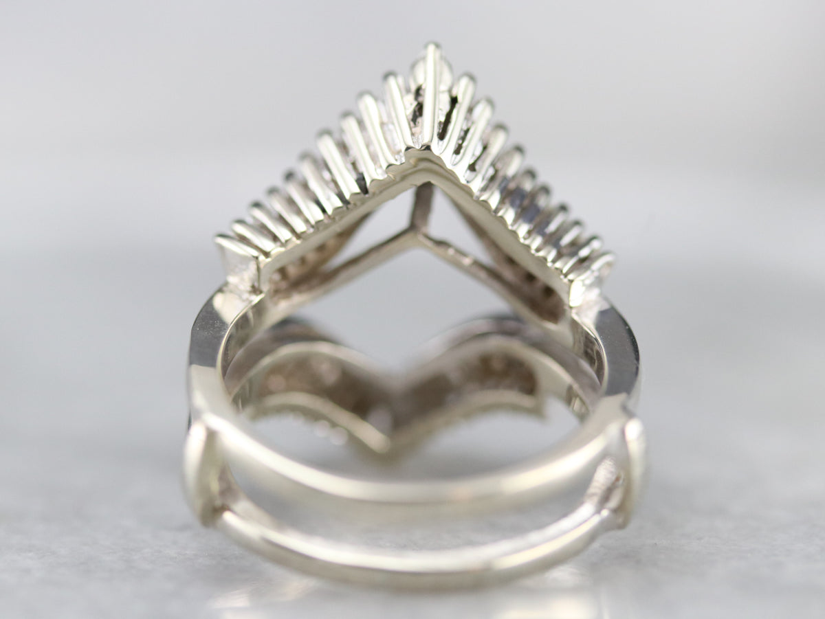 Anillo potenciador de diamantes baguette