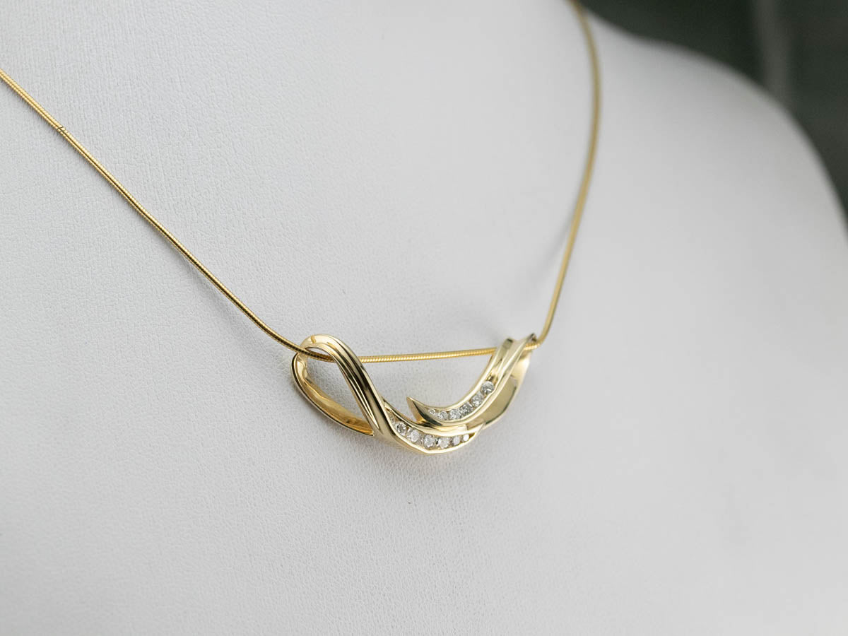 Modern Diamond Slide Pendant