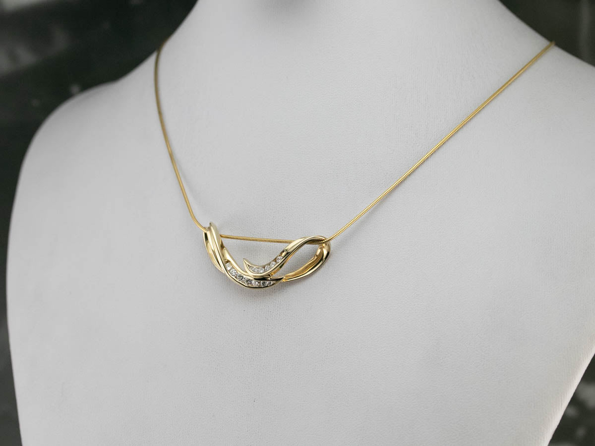 Modern Diamond Slide Pendant