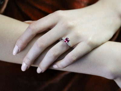 Amazing Platinum Ruby and Diamond Engagement Ring