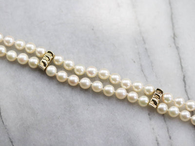 Double Strand Pearl Beaded Bracelet